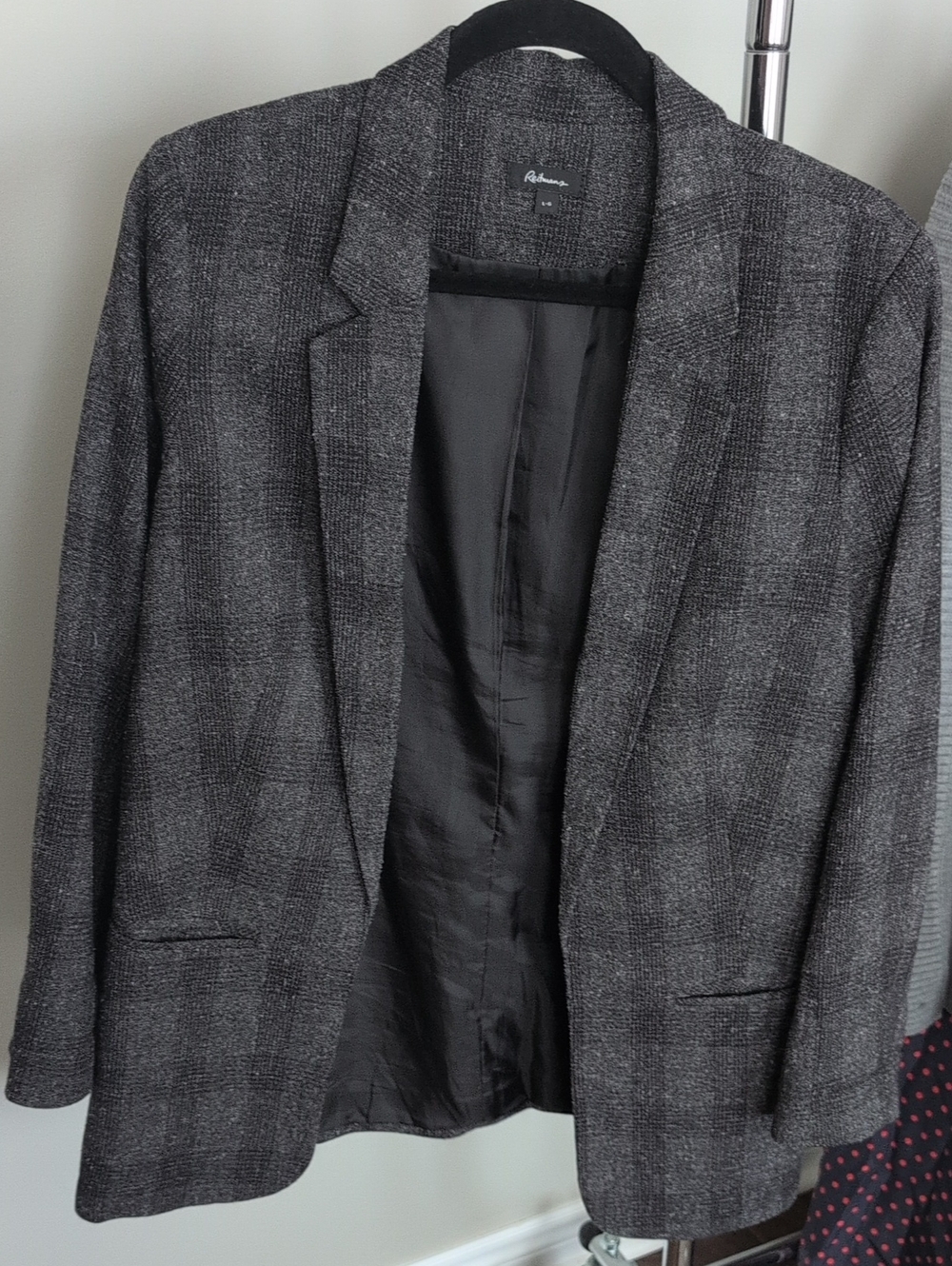 Reitmans - Women's Gray Checked Blazer